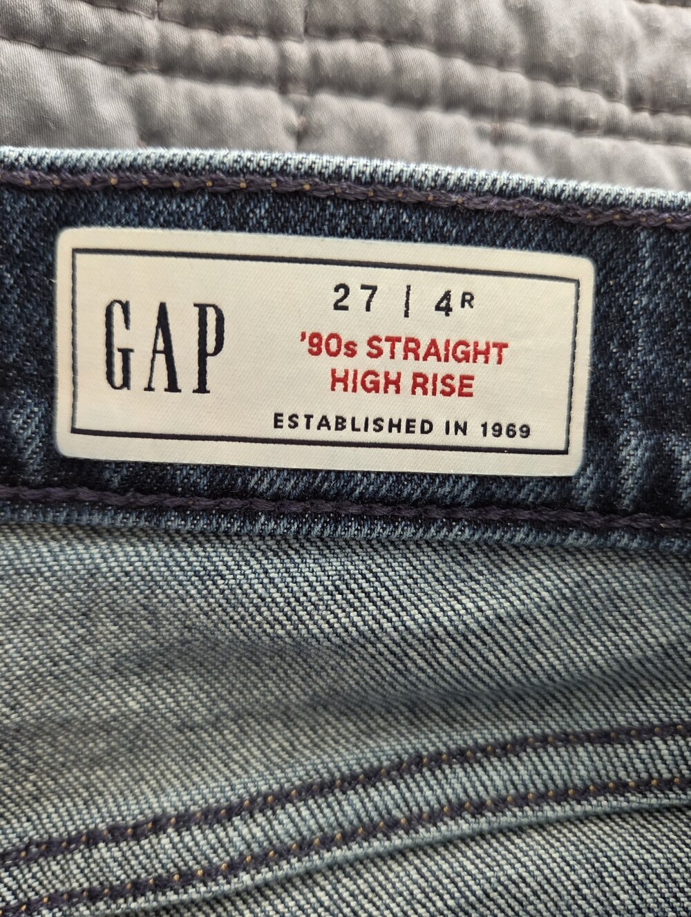 GAP Dark 90s Straight Leg High Rise Jeans. Size 4. #JW - Picture 6 of 8